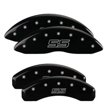Load image into Gallery viewer, MGP 4 Caliper Covers Engraved Front & Rear Cursive/Charger Yellow finish black ch