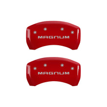 Load image into Gallery viewer, MGP 4 Caliper Covers Engraved Front & Rear Magnum Red finish silver ch