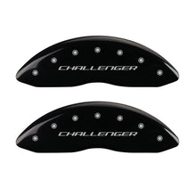 Load image into Gallery viewer, MGP 4 Caliper Covers Engraved Front & Rear Block/Challenger Black finish silver ch