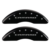 Load image into Gallery viewer, MGP 4 Caliper Covers Engraved Front & Rear Gen 5/Camaro Black finish silver ch