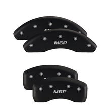 Load image into Gallery viewer, MGP 4 Caliper Covers Engraved Front & Rear Block/Challenger Black finish silver ch