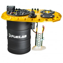 Load image into Gallery viewer, Fuelab Quick Service Surge Tank w/49614 Lift Pump & Twin Screw 500LPH Brushless Pump - Gold