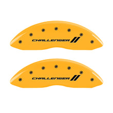 Load image into Gallery viewer, MGP 4 Caliper Covers Engraved F & R Stripes/Challenger Yellow Finish Black Char 2006 Dodge Charger