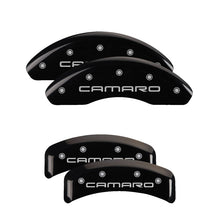 Load image into Gallery viewer, MGP 4 Caliper Covers Engraved Front & Rear Cursive/Charger Yellow finish black ch