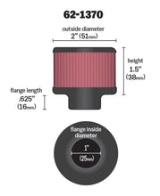 Load image into Gallery viewer, K&N 1in Flange ID x 2in OD x 1.5 inch H Rubber Base Crankcase Vent Filter