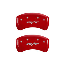 Load image into Gallery viewer, MGP 4 Caliper Covers Engraved Front & Rear RT1-Truck Red finish silver ch
