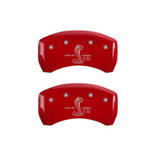Load image into Gallery viewer, MGP Rear set 2 Caliper Covers Engraved Rear GT350 Shelby & Cobra Red finish silver ch