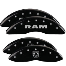 Load image into Gallery viewer, MGP 4 Caliper Covers Engraved Front & Rear MOPAR Red finish silver ch