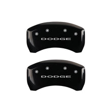 Load image into Gallery viewer, MGP 4 Caliper Covers Engraved Front & Rear With out stripes/Dodge Black finish silver ch