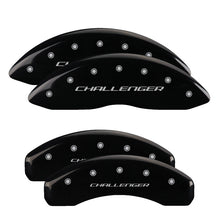 Load image into Gallery viewer, MGP 4 Caliper Covers Engraved Front & Rear Block/Challenger Black finish silver ch