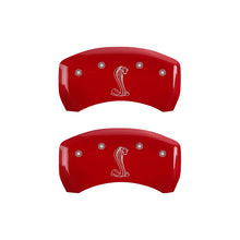 Load image into Gallery viewer, MGP 4 Caliper Covers Engraved Front & Rear Tiffany Snake Red finish silver ch