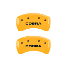 Load image into Gallery viewer, MGP Rear set 2 Caliper Covers Engraved Rear GT350 Shelby & Cobra Black finish silver ch