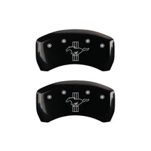 Load image into Gallery viewer, MGP Rear set 2 Caliper Covers Engraved Rear GT500 Shelby & Cobra Black finish silver ch
