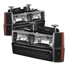 Load image into Gallery viewer, Xtune GMC Yukon 92-93 Crystal Headlights w/ Corner & LED Bumper Black HD-JH-GMCCK88-LED-AM-BK-SET