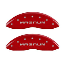 Load image into Gallery viewer, MGP 4 Caliper Covers Engraved Front & Rear Magnum Red finish silver ch