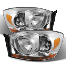 Load image into Gallery viewer, Xtune Dodge Ram 06-08 w/ Chrome Bezel & Amber Bar Headlights Chrome HD-JH-DRAM06-AM-C