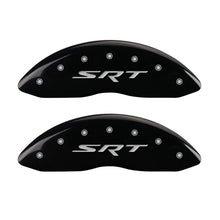 Load image into Gallery viewer, MGP 4 Caliper Covers Engraved Front & Rear SRT Black finish silver ch