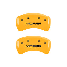 Load image into Gallery viewer, MGP 4 Caliper Covers Engraved Front & Rear Mopar Yellow Finish Black Char 2007 Dodge Charger