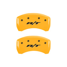 Load image into Gallery viewer, MGP 4 Caliper Covers Engraved Front & Rear RT1-Truck Yellow Finish Black Char 2007 Dodge Charger