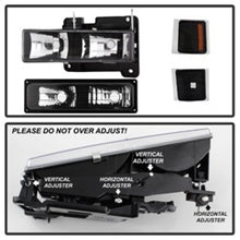 Load image into Gallery viewer, Xtune Chevy Suburban 94-98 Headlights w/ Corner & Parking Lights 8pcs Black HD-JH-CCK88-AM-BK-SET