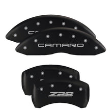 Load image into Gallery viewer, MGP 4 Caliper Covers Engraved Front & Rear MOPAR Black finish silver ch