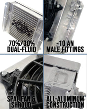 Load image into Gallery viewer, CSF Dual Fluid Bar & Plate HD Oil Cooler w/9in SPAL Fan (1/3 & 2/3 Partition) - 13.8in L x 10in H