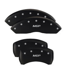 Load image into Gallery viewer, MGP 4 Caliper Covers Engraved Front & Rear Tiffany Snake Black finish silver ch