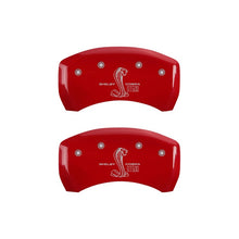 Load image into Gallery viewer, MGP Rear set 2 Caliper Covers Engraved Rear GT500 Shelby & Cobra Red finish silver ch