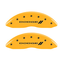Load image into Gallery viewer, MGP 4 Caliper Covers Engraved F & R w/ Stripes/Dodge Yellow Finish Black Char 2006 Dodge Charger