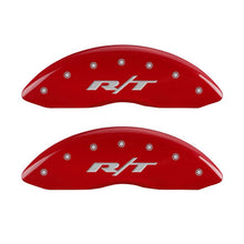 Load image into Gallery viewer, MGP 4 Caliper Covers Engraved Front & Rear RT1-Truck Red finish silver ch
