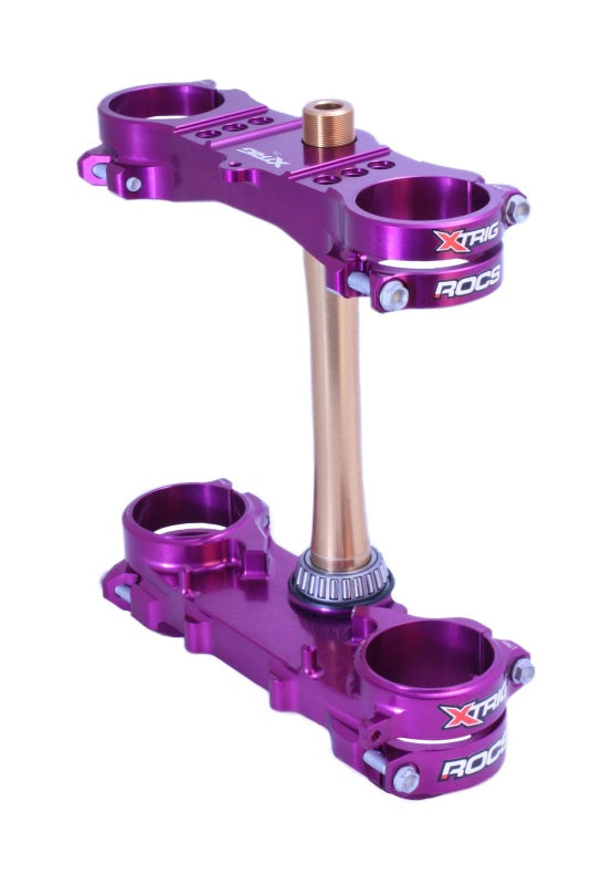 XTrig 06+ Yamaha YZ 125 ROCS Tech Triple Clamp 25 mm. Offset M12 - Purple