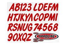 Load image into Gallery viewer, Hardline Boat Lettering Registration Kit 3 in. - 400 Red Solid