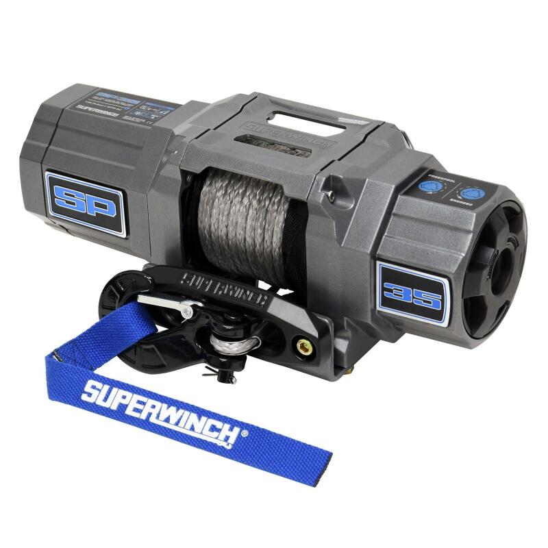 Superwinch 3500 LBS 12V DC 7/32in x 40ft Synthetic Rope Hawse Fairlead SP 35SR Winch