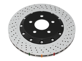 DBA 13-20 Lexus GS350 F Sport RWD Front 5000 Series Cross Drilled Rotor w/Black Hat