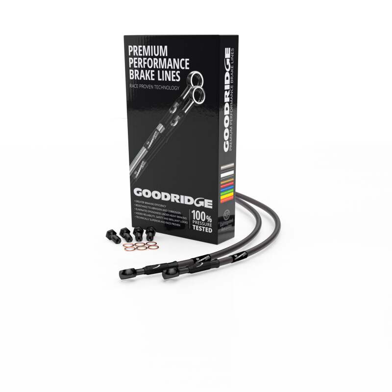 Goodridge 04-05 Honda F/Blade CBR1000RR Carbon Front SS Brake Lines w/Black Fittings