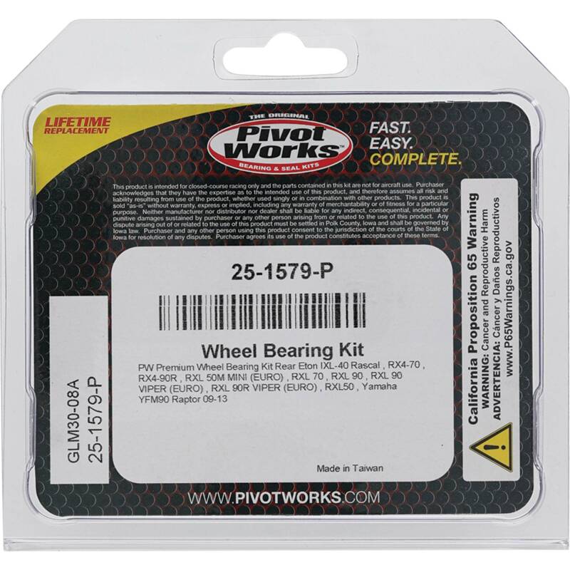 Pivot Works Eton, Yamaha Wheel Bearing Kit Premium Bearings