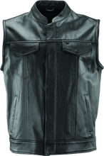 Load image into Gallery viewer, Kuryakyn Leather By River Road Vandal Club Vest Black - Large