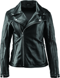 River Road Ironclad Classic Leather Jacket Black Womens - 3XL