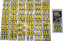 Load image into Gallery viewer, Hardline Snowmobile Lettering Registration Kit 2 in. - 500 Yellow/Black