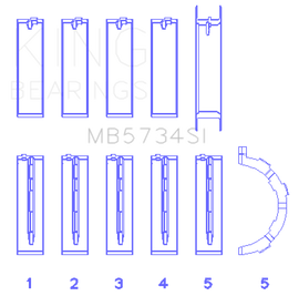 King Engine Bearings Ford 302 Cid Coyote (Size +0.25mm) Main Bearing Set