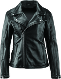 River Road Ironclad Classic Leather Jacket Black Womens - Large