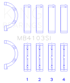 King Engine Bearings Chrysler 197 (Size +0.25mm) Main Bearing Set