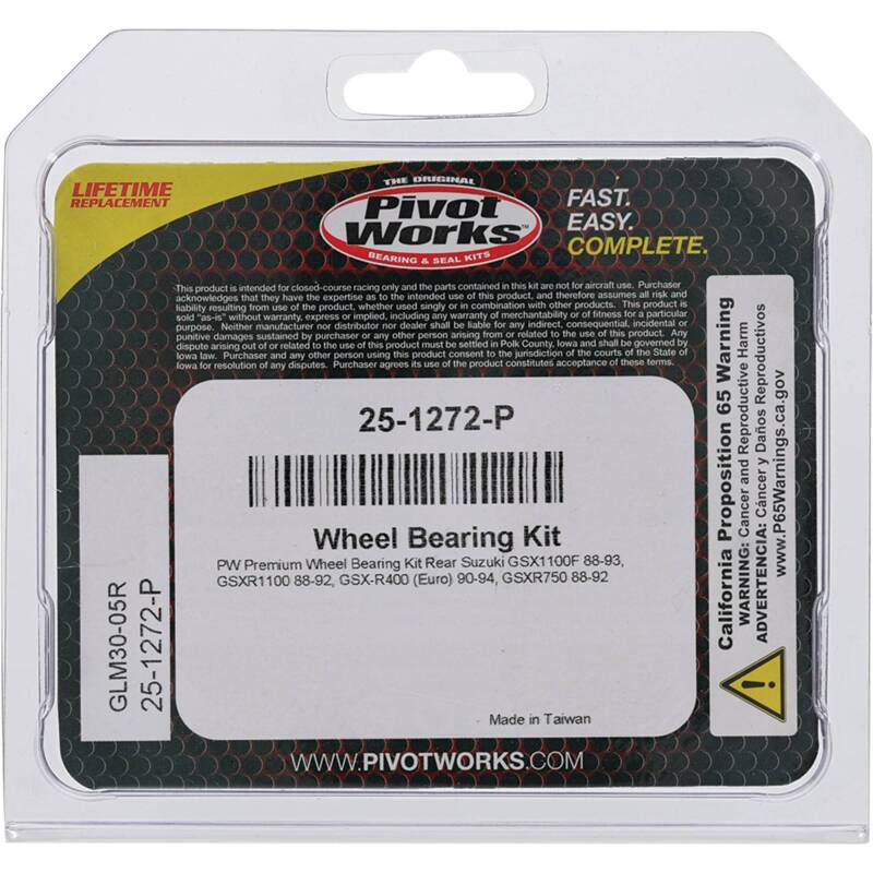 Pivot Works Suzuki Wheel Bearing Kit Premium Bearings