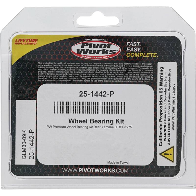 Pivot Works Yamaha Wheel Bearing Kit Premium Bearings
