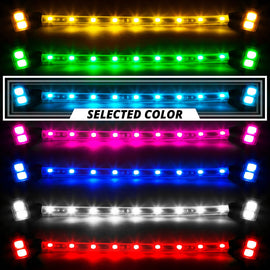 XK Glow Strip Single Color Underglow LED Accent Light Car/Truck Kit Light Blue - 8x24In + 4x 8In