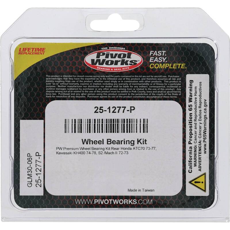 Pivot Works Honda, Kawasaki Wheel Bearing Kit Premium Bearings