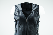 Load image into Gallery viewer, Kuryakyn Leather By River Road Plains Leather Vest Black Womens - Small