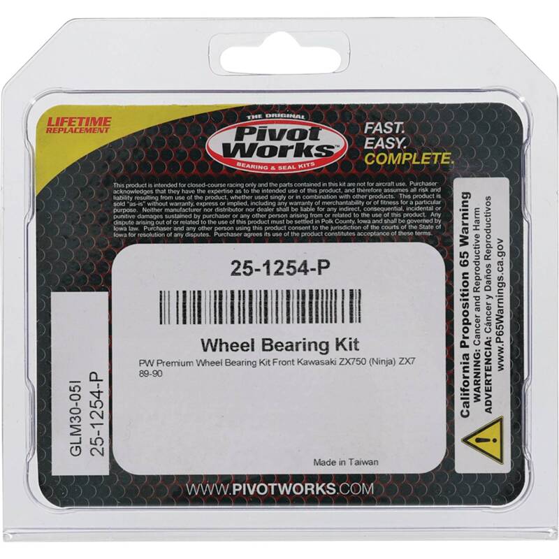 Pivot Works Kawasaki Wheel Bearing Kit Premium Bearings