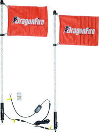 DragonFire Racing Whips - 4Ft Spiral Led Clear Pair