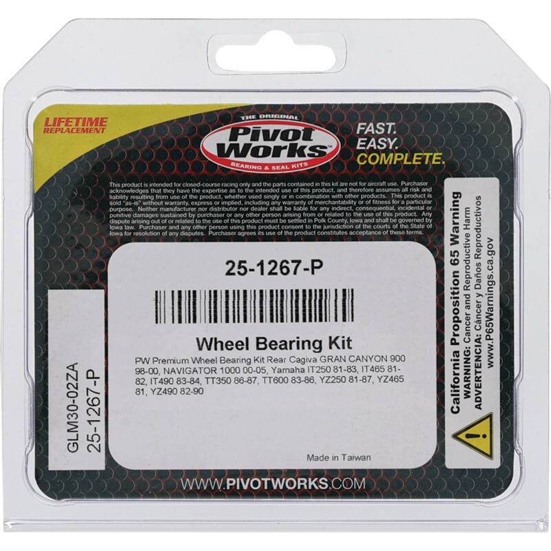 Pivot Works Cagiva, Yamaha Wheel Bearing Kit Premium Bearings